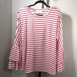 NWT 1X Plus red & white top. Last one!